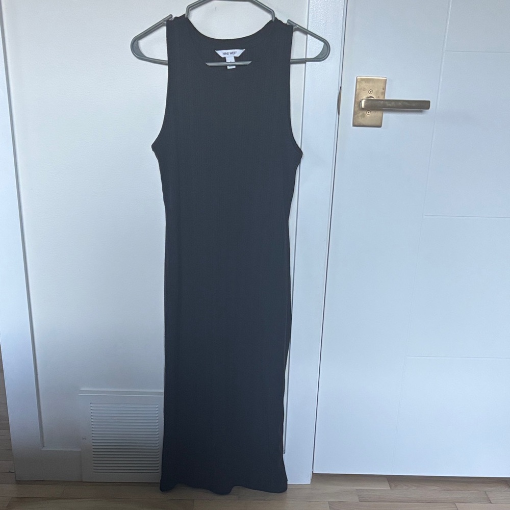 Nine West Black Ribbed Maxi Dress